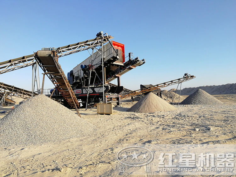 移動(dòng)制砂機(jī)生產(chǎn)圖，多種制砂規(guī)格可以選擇