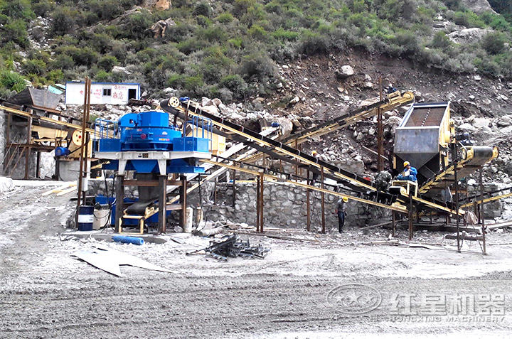 vsi制砂機(jī)用戶生產(chǎn)現(xiàn)場(chǎng)，多個(gè)現(xiàn)場(chǎng)提供就近參觀